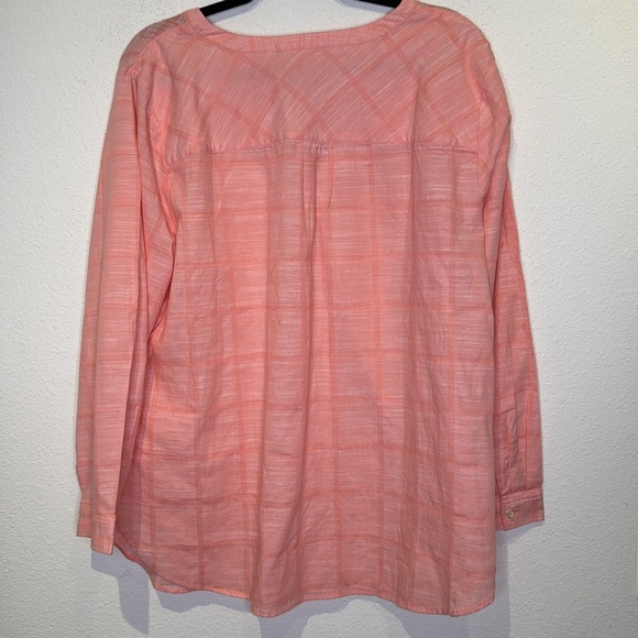 Talbots Salmon NWOT popover blouse plus size 2X - Picture 2 of 7